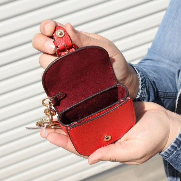 NWT Coach Saddle Bag Charm Keychain in Red - Picture 12 of 12